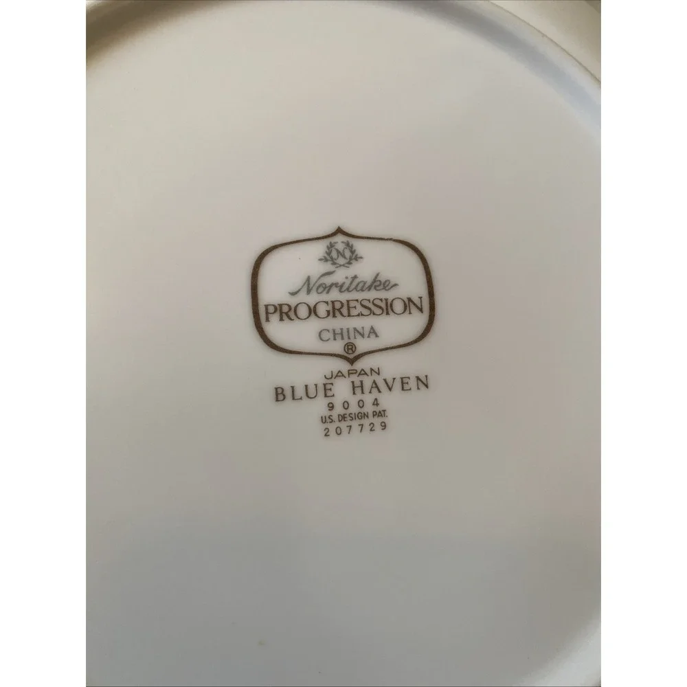 Noritake Progression BLUE HAVEN #9004 Set‎ of 4 Plates 8-3/8